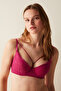Fervour Lace Detailed Fuchsia Bra - 3