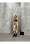 Leather Trousers Gold Yellow Leather Women's Trousers - 5