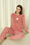 Fwn 04-3309 Plush Welsoft Fleece Winter Soft Heart Cat Women's Pajamas Set