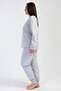 Women's Plus Size 2 Thread Long Sleeve Gray Melange Pajama Set C1T2N0O304 - 2