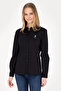 Women's Black Long Sleeve Basic Shirt 50283989 -Vr046