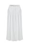 White Poplin Pleated Skirt - 7
