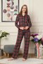 Red Plaid Natural Cotton Long Sleeve Pajamas Set