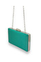 Green Satin Evening Dress Bag and Night Portfolio with Silver Case - 7