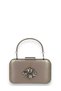 Skin Color Satin Silver Case Silver Stone Handle Evening Dress Evening Bag Portfolio - 2