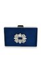 Navy Blue Color Satin Crystal Stone Evening Dress Bag Evening Bag Henna Bridal Bag Clutch