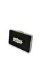 Black Color Non-Scratch Satin Silver Stone Evening Dress Bag - 2