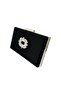 Black Satin Evening Dress Bag with Silver Case - Night and Portfolio Sofa Set - 2