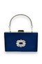 Navy Blue Color Satin Crystal Stone Evening Dress Bag Evening Bag Henna Bridal Bag Clutch