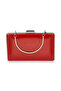 Red Color Skin Leather Matte Leather Metal Handle Evening Dress Bag Evening Bag Henna - 6