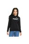 849096 Ess+ Metallic Logo Hoodie Hooded Women's Sweatshirt Black