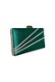 Green Satin Evening Dress Bag and Night Portfolio with Silver Case - 2