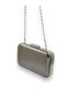 Chain Strap Evening Bag – Wrinkled Leather, Metallic, Graduation |   Anthracite Grey/Platinum - 7
