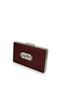 Burgundy Color Scratch-Resistant Satin Silver Stone Evening Dress Bag - 2