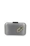 Silver Gray Color Satin Silver Case Silver Stone Evening Dress Bag Evening Bag Portfolio