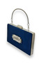 Navy Blue Color Satin Crystal Stone Evening Dress Bag Evening Bag Henna Bridal Bag Clutch - 2