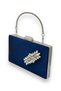 Navy Blue Color Satin Crystal Stone Evening Dress Bag Evening Bag Henna Bridal Bag Clutch - 2