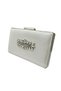Ecru Color Silver Case Silver Stone Evening Dress Bag Evening Bag Wedding Engagement Portfolio - 2