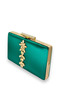 Green Color Satin Crystal Stone Evening Dress Bag Evening Bag Henna Bridal Bag Clutch - 2