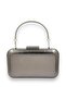 Chain Strap Evening Bag – Wrinkled Leather, Metallic, Graduation |   Anthracite Grey/Platinum