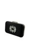 Black Color Satin Silver Case Silver Stone Evening Dress Bag Evening Bag Portfolio - 2