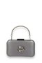 Gray Color Satin Silver Case Silver Stone Handle Evening Dress Evening Bag Portfolio