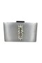Silver Gray Satin Case Stone Evening Dress Bag Night and Portfolio