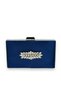Navy Blue Color Satin Crystal Stone Evening Dress Bag Evening Bag Henna Bridal Bag Clutch