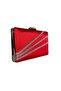Satin Evening Dress Bag Night Portfolio with Red Silver Case - 2