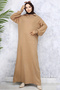2441 Model Mink Knitwear Dress - Zippered Collar - 4