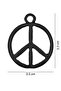 Peace Sign Symbol Peace Necklace - Black Color Classic with Chain - 3