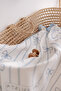100% Cotton Double Layer Muslin Baby Blanket - Ribbon / Blue 100X100 cm - 4