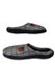 Men's Grey-White Square Patterned Orthopedic Sole Daily Indoor Slippers Gezerr302-11