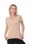 Women's Basic V-Neck T-Shirt, Ribbed Camisole Fabric Blouse - 3