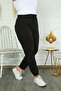 Women's Black Elastic Waist Pocket Large Size Sweatpants Halil Koç - 7
