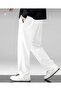White Men's Straight Leg Comfortable Wear Tracksuit Bottom 004 - 3
