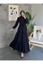 Women's Textured Belly Lined Fisto Long Tesetural Dress