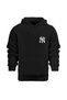 Black Hoodie - Hooded Unisex Sweatshirt with Cotton Inside
