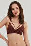 Women's Brown Lace Bra - 2