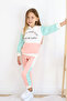 Girl's 3 Thread Thick Fabric Pieced Model Tracksuit Set - 6