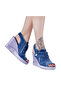 Jeanolog Denim Sandals with Straps High Comfortable Heel 949