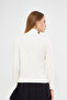 Collared Pullover with Snap Fasteners 1050 Ecru - 6