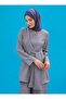 Stone Blue Tunic and Trousers Double Set - Tie Detailed - Refka - 2