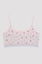Multicolored Girl's Flower Patterned 2-Piece Half Undershirt - 3