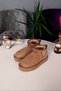 Cinnamon Suede Ultra Mini Ankle Length with Fur Inside 4cm Eva Sole Women's Boots - 3