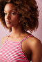 Pink Bloom Striped Halter Bikini Top - 3