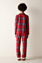 Fam Red Checkered Shirt Trousers Pajama Set - 5
