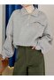 Just Forge Half Zipper Sweatshirt - Gray Printed Oversize Stand Collar - 4