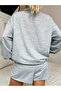 Fresh Cherries Half Zipper Sweatshirt - Gray Printed Oversize Stand Collar - 2
