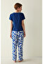 Floral Blue Pajama Set - 5